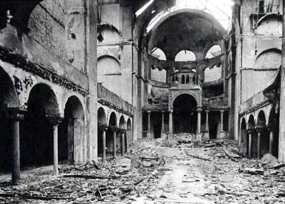 Zerstörte Synagoge in Berlin