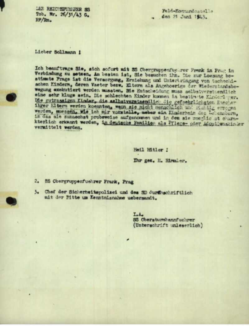 Brief von Heinrich Himmler vom 21. Juni 1943