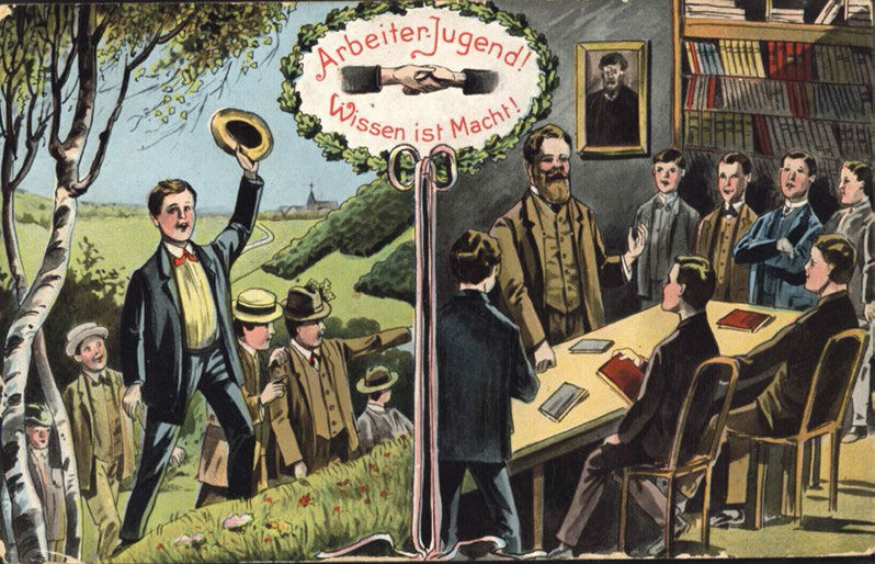 Postkarte »Arbeiterjugend«, etwa 1905