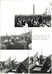 Die Fotos sind bei der Einweihung eines Mahnmals in Neuengamme im Jahr 1965 entstanden. Der Fotograf, der österreichische Widerstandskämpfer Hans Schwarz, war auch ein Überlebender des KZ Neuengamme.