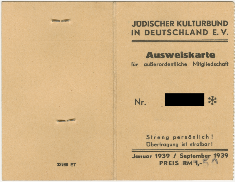 Vorderseite von Werners Kulturbundausweis