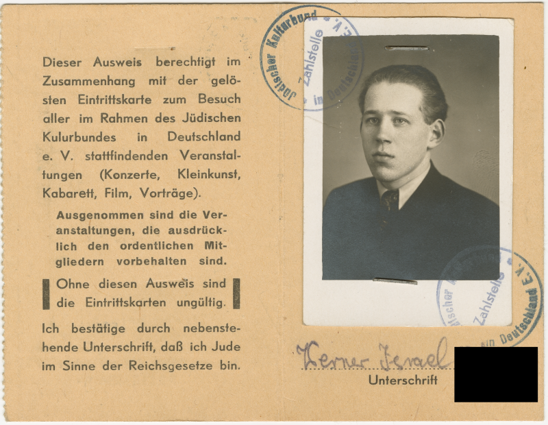 Foto von Werner auf seinem Kulturbundausweis