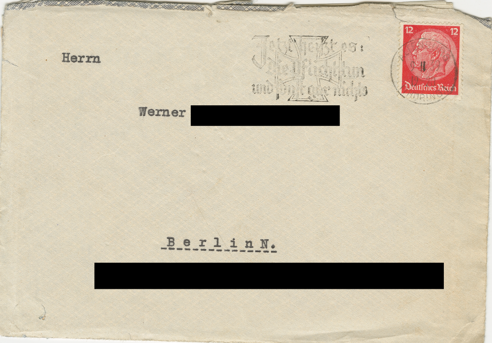 In diesem Briefumschlag befanden sich die Zeilen einer anderen Frau an Werner.
