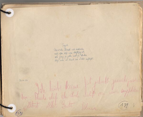 Letzte Seite aus Selma Meerbaum-Eisingers Album »Blütenlese«, 23. Dezember 1941