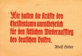 Postkarte mit einem Ausspruch Hitlers