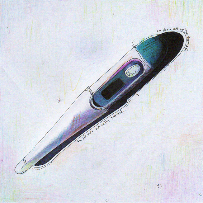 Aquarellbild eines modernen Fieberthermometers, Symbolbild Kapitel 2, von Christin Franke