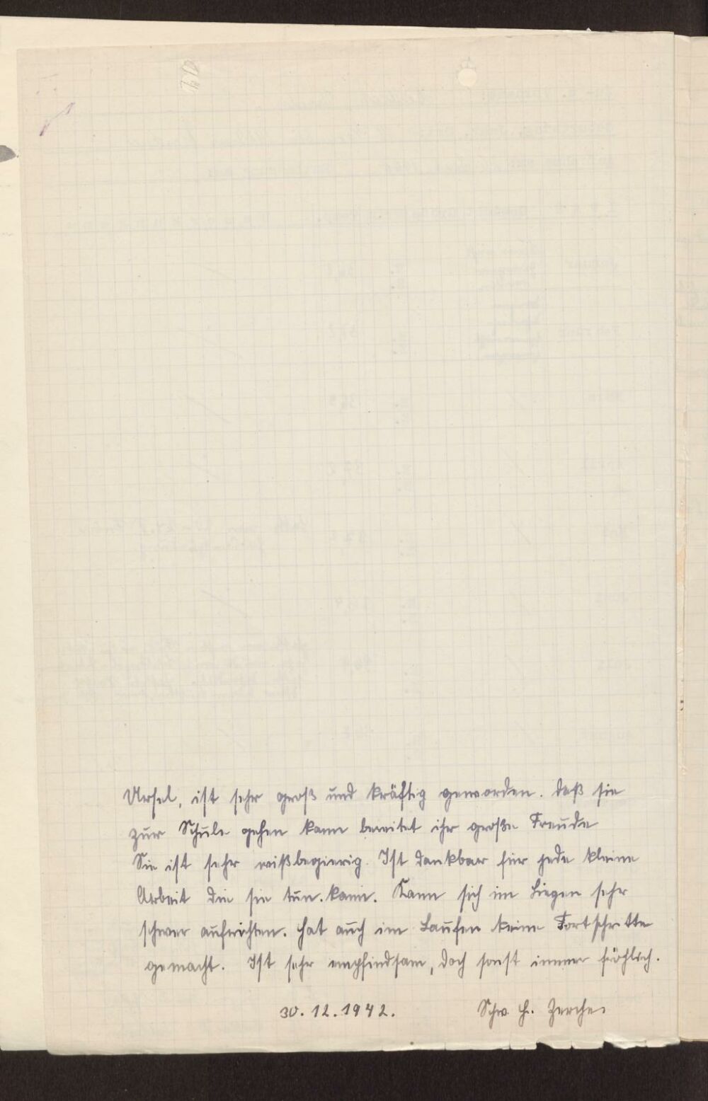Jahresbericht aus der Epileptikeranstalt Kleinwachau vom 30. Dezember 1942