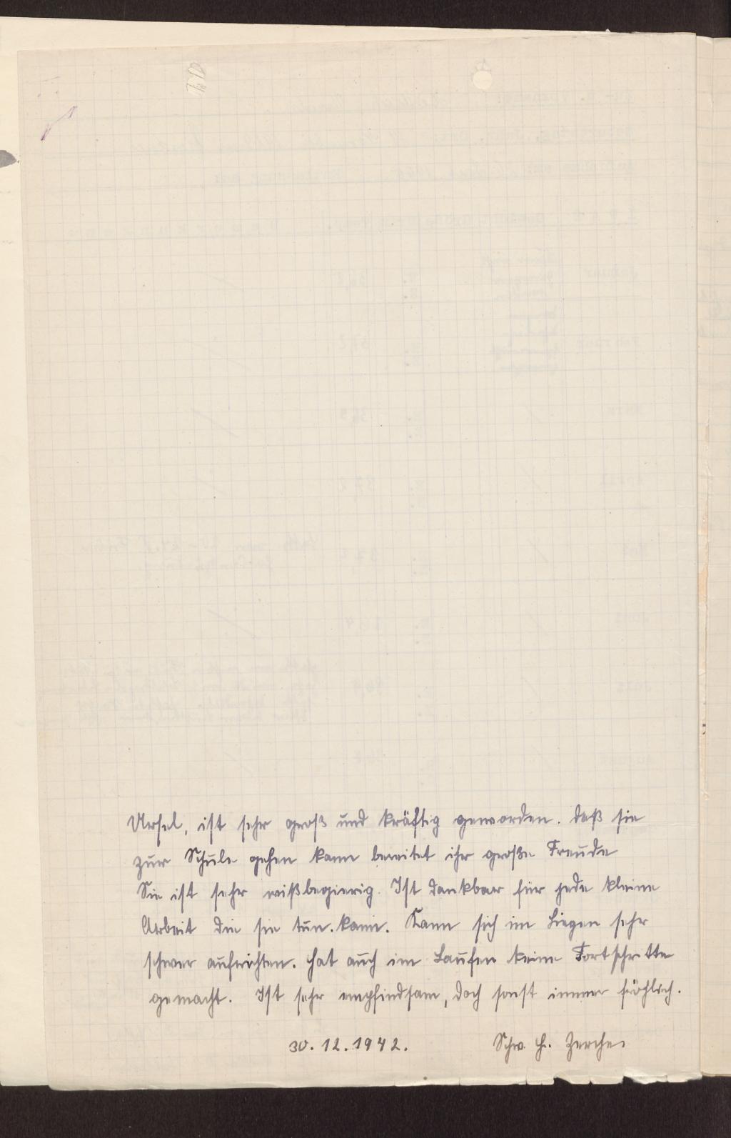 Jahresbericht aus der Epileptikeranstalt Kleinwachau vom 30. Dezember 1942