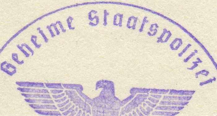 Foto eines Gestapo-Stempels Foto eines Gestapo-Stempels
