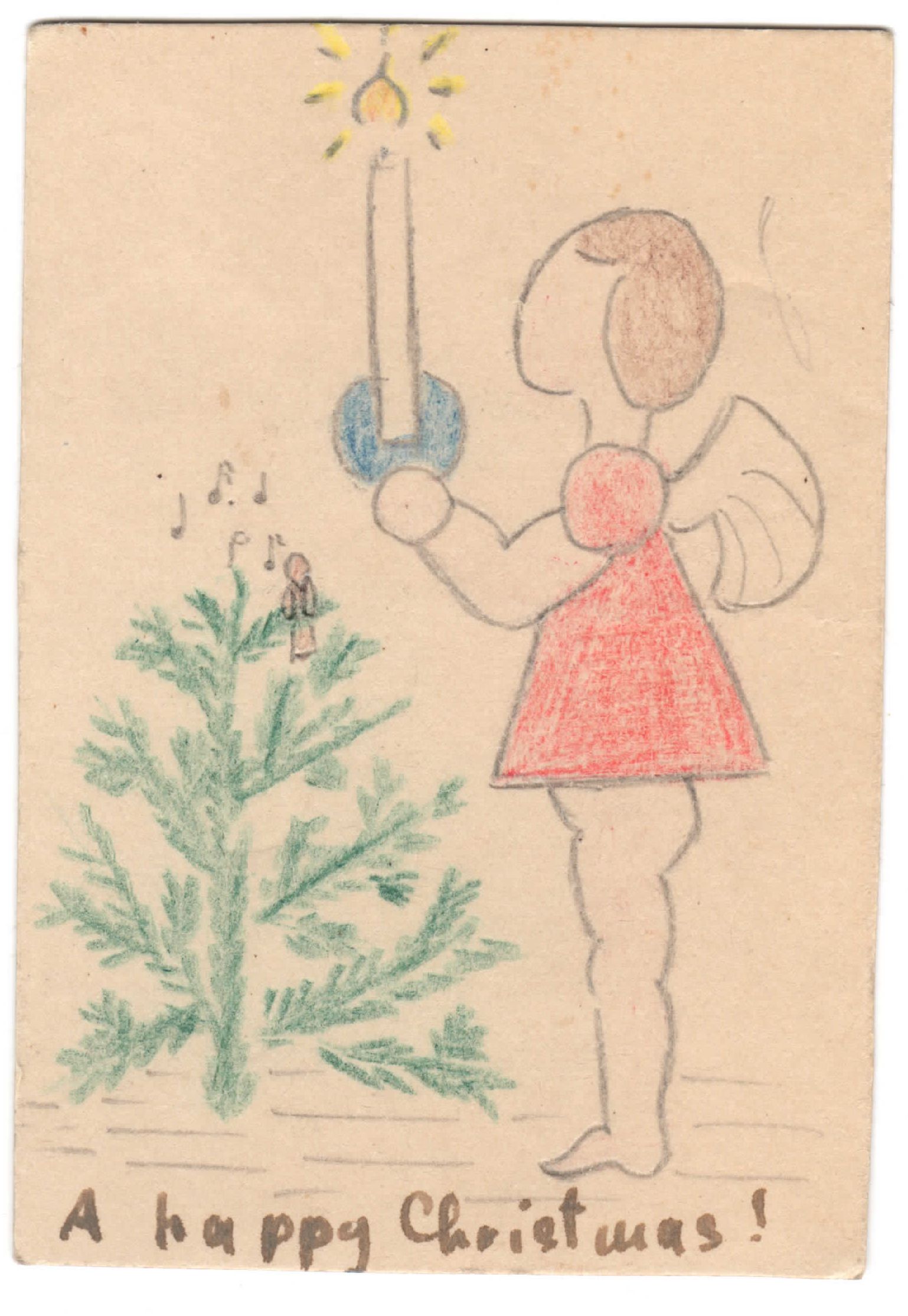 Handgezeichnete Weihnachtskarte Handgezeichnete Weihnachtskarte