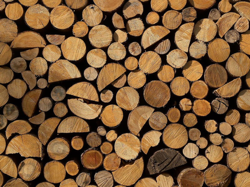 Foto eines Holzstapels