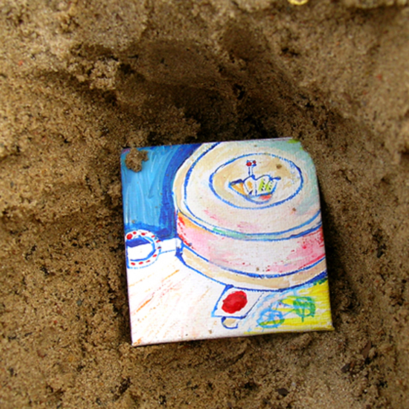 Miniaturgemälde im Sand