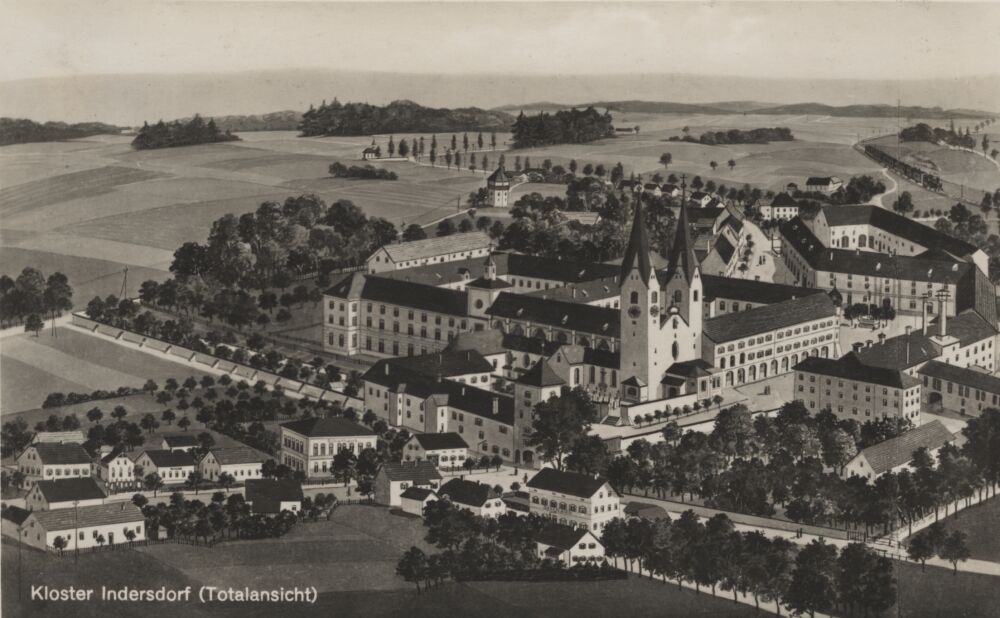 Alte Postkarte vom Kloster Indersdorf