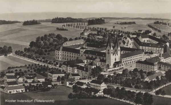 Alte Postkarte vom Kloster Indersdorf