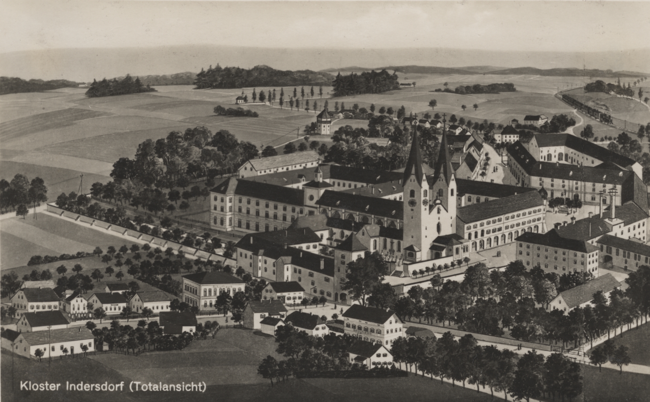 Alte Postkarte vom Kloster Indersdorf Alte Postkarte vom Kloster Indersdorf