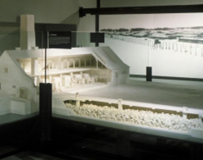 Ausschnitt aus dem Modell des Krematoriums Ausschnitt aus dem Modell des Krematoriums