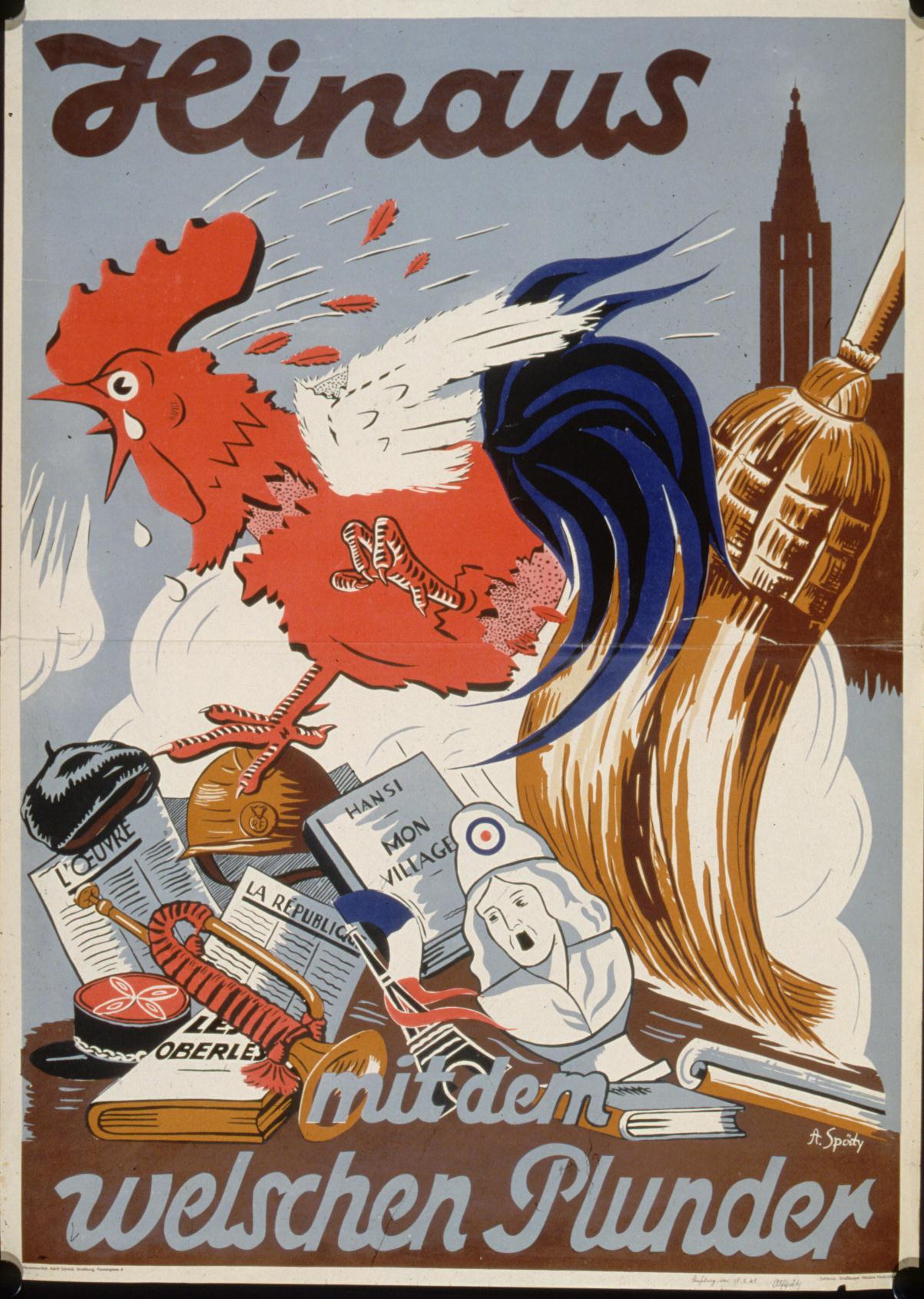 Antifranzösisches Propagandaplakat, um 1940 Antifranzösisches Propagandaplakat, um 1940
