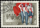 Briefmarke zum fünfzigjährigen Bestehen der Pioniere