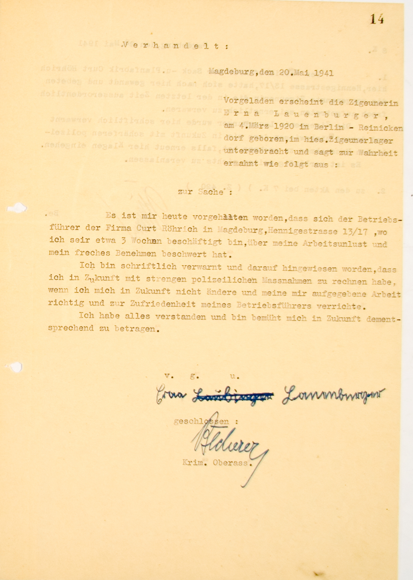 Verwarnung der Magdeburger Kriminalpolizei Verwarnung der Magdeburger Kriminalpolizei
