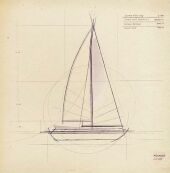 Technische Zeichnung eines Segelbootes, Symbolbild Kapitel 3